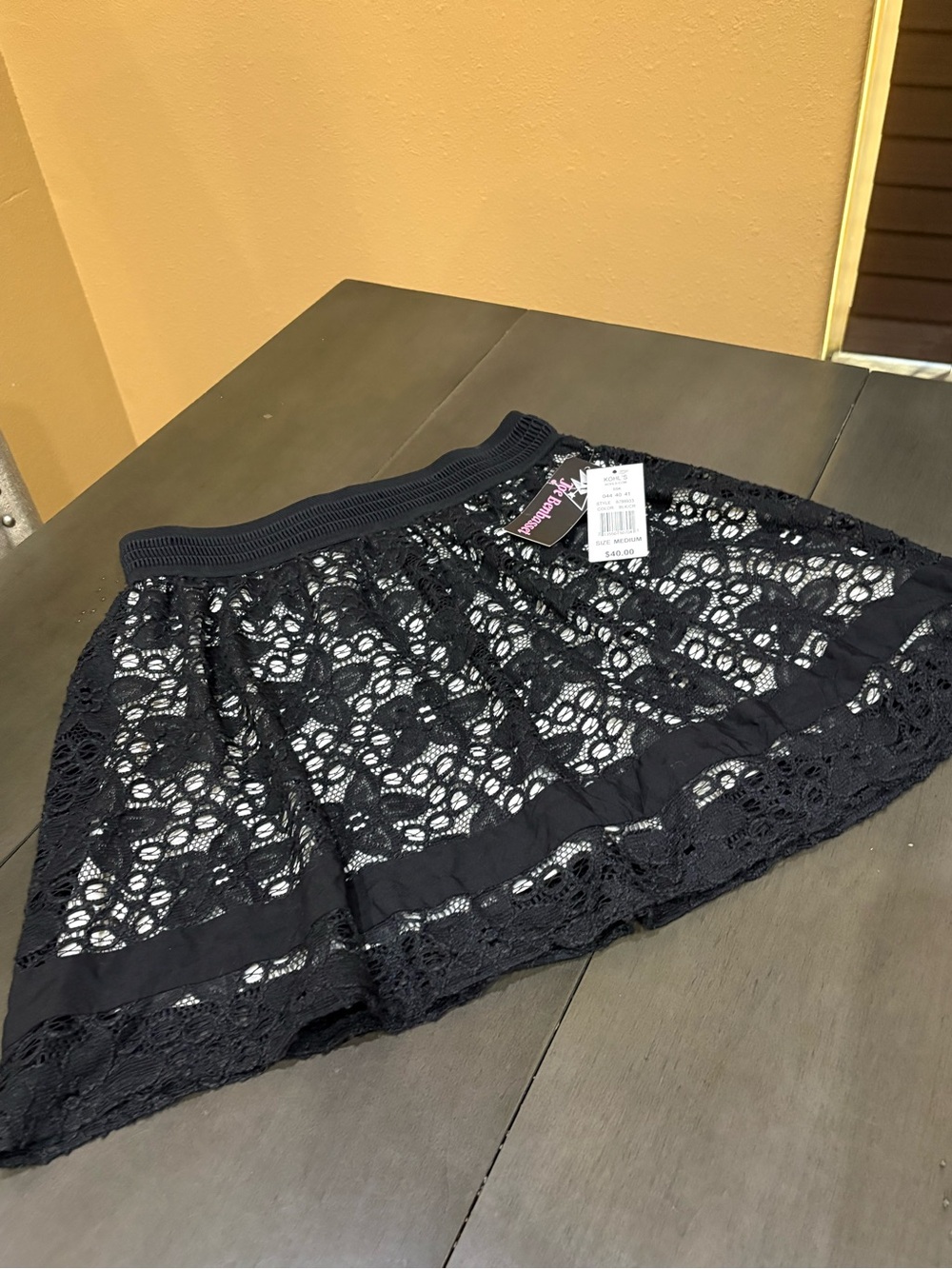Joe Benbasset Black Lace Women's Skirt- Size M